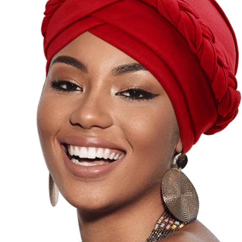 Turban Pre-Tied Twisted Hat Thread African Head Wraps For Black Women Chemo Canc